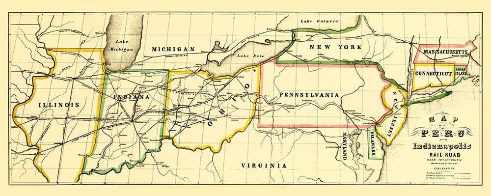 Peru and Indianapolis Railroad - Leefe 1856 art print by Leefe for $57.95 CAD