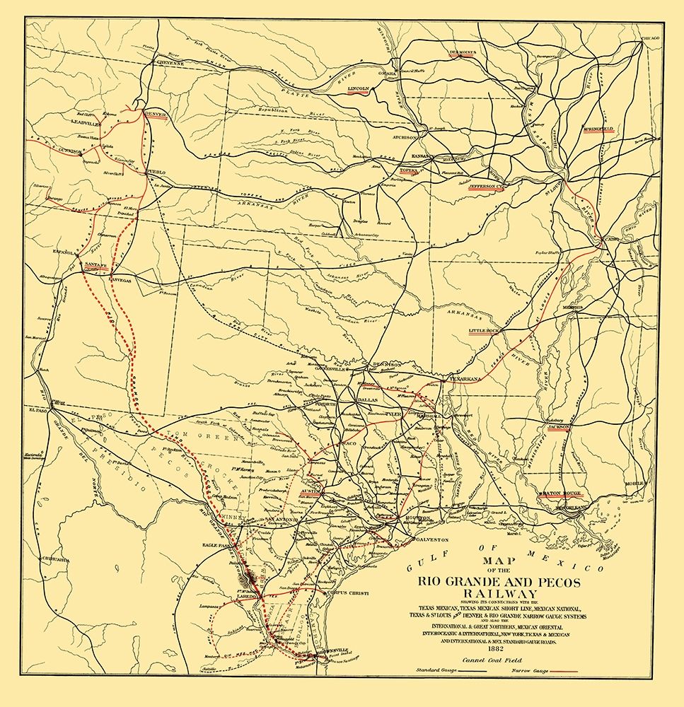 Rio Grande and Pecos Railway - Bien 1882 art print by Bien for $57.95 CAD
