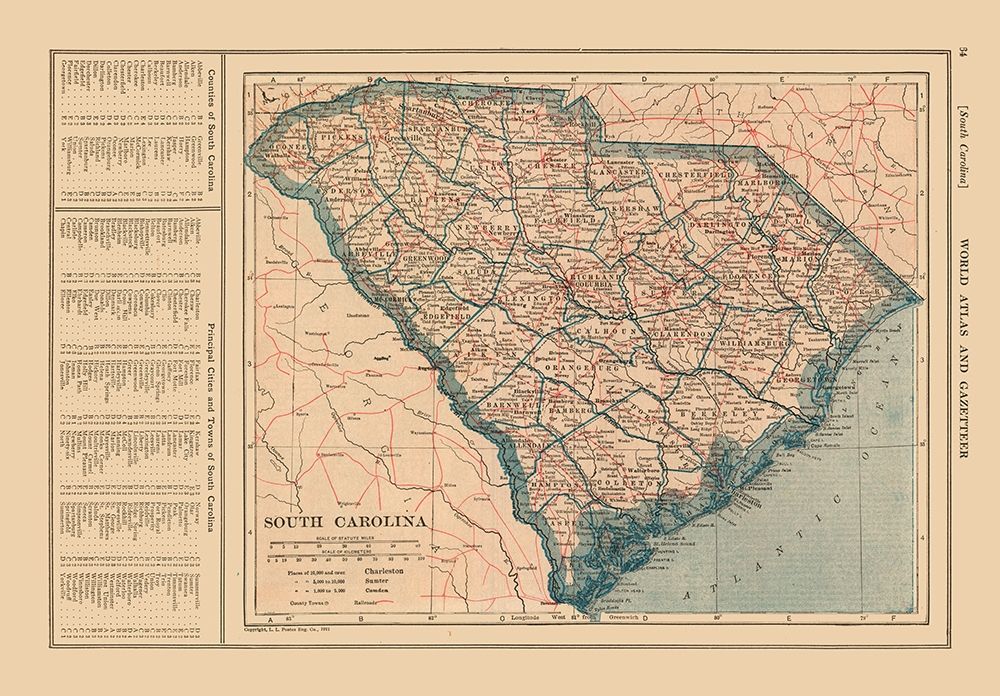 South Carolina - Reynold 1921 art print by Reynold for $57.95 CAD