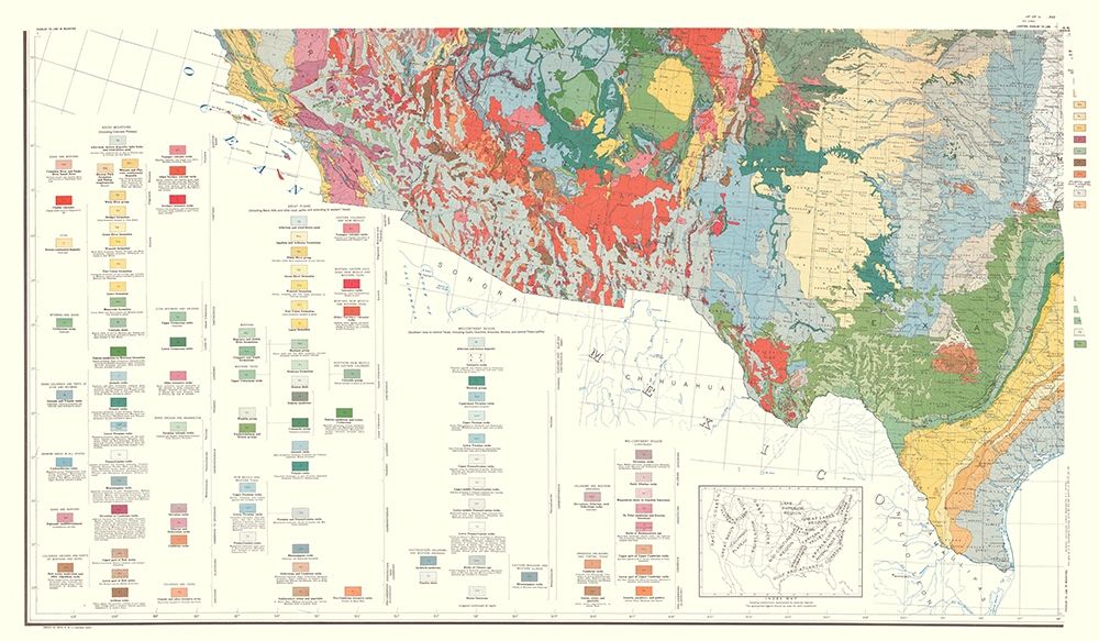 Southwest United States - USGS 1960 art print by USGS for $57.95 CAD