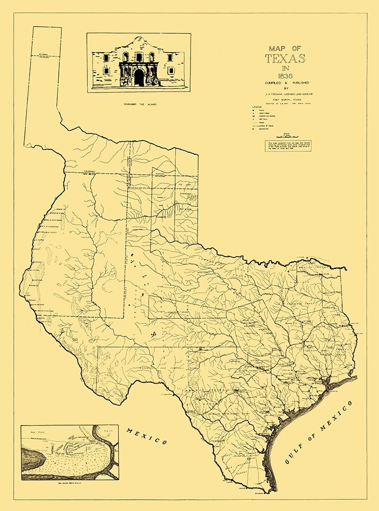 Texas - Freeman 1836  art print by Freeman for $57.95 CAD