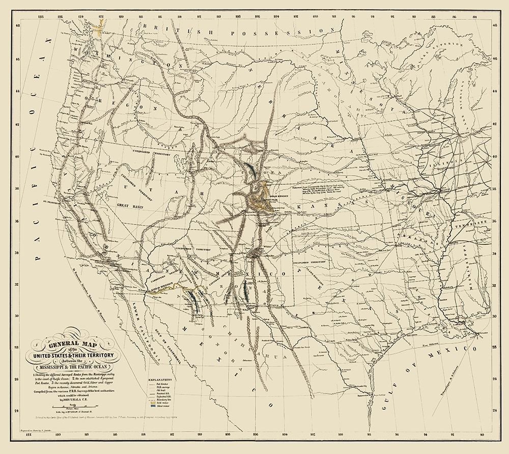 United States and Territories West of Mississippi art print by Mclean for $57.95 CAD