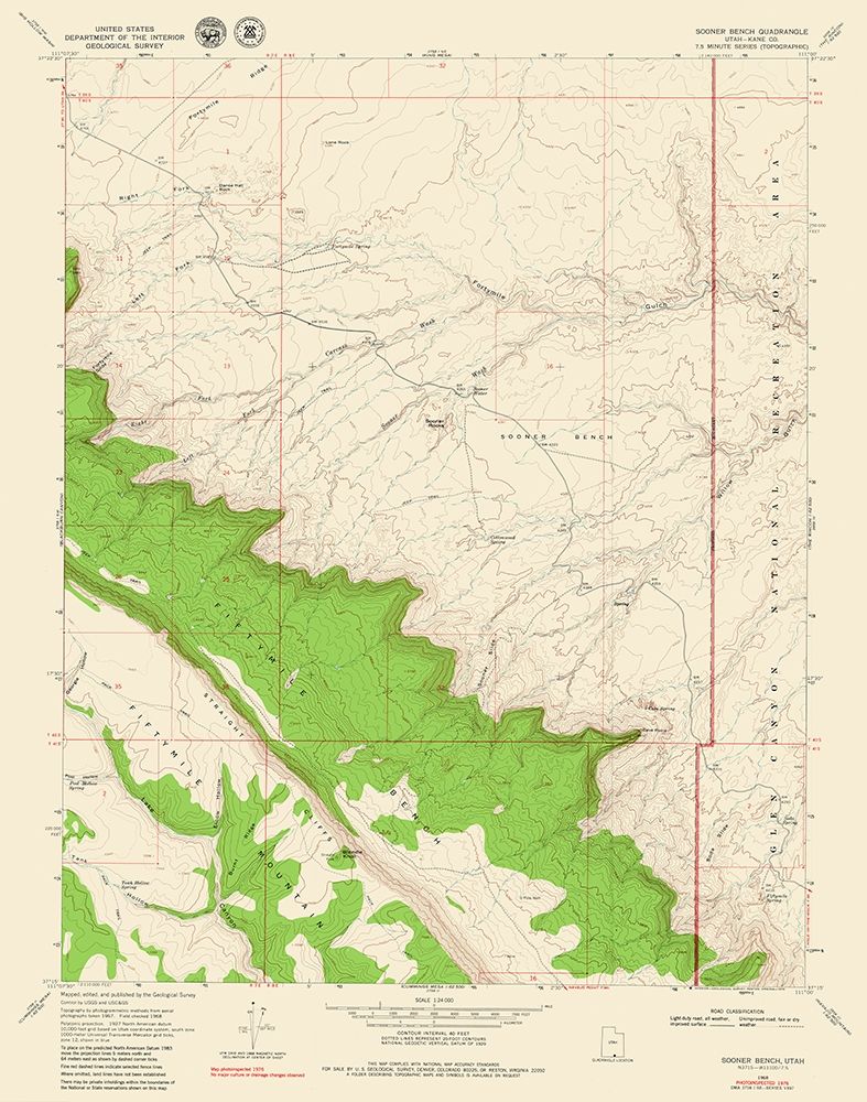 Sooner Bench Utah Quad - USGS 1954 art print by USGS for $57.95 CAD