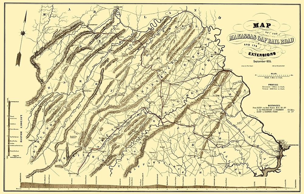 Manassas Gap Railroad - Hoen 1855 art print by Hoen for $57.95 CAD