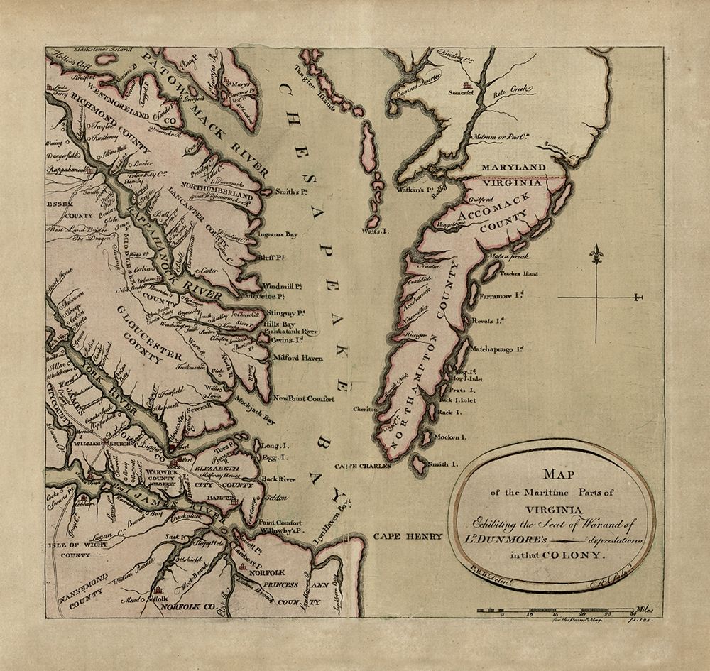 Maritime Parts of Virginia - Dunmore 1776 art print by Dunmore for $57.95 CAD
