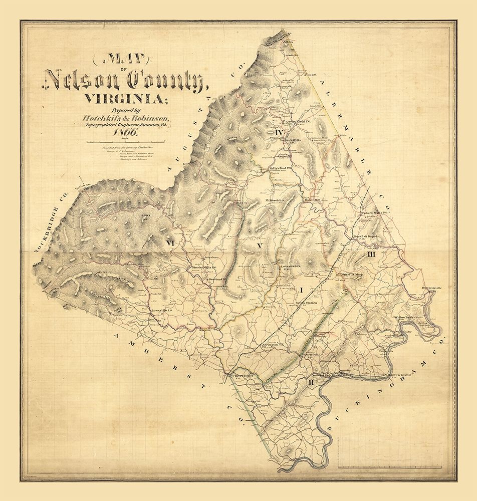 Nelson County Virginia - Hotchkiss 1866 art print by Hotchkiss for $57.95 CAD