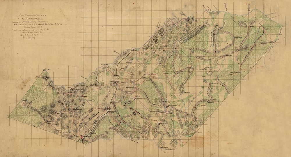 Orange County Virginia - Gilmer 1863 art print by Gilmer for $57.95 CAD