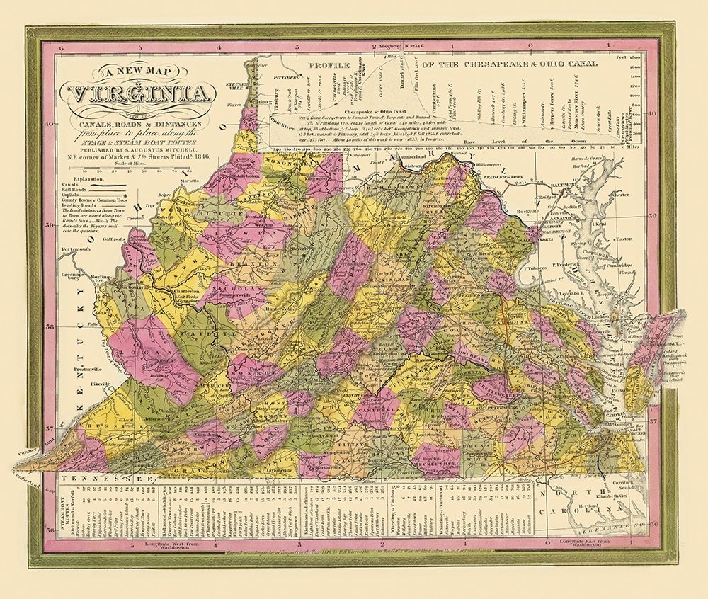 Virginia - Mitchell 1846 art print by Mitchell for $57.95 CAD