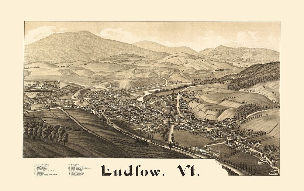 Ludlow Vermont - Burleigh 1885 art print by Burleigh for $57.95 CAD