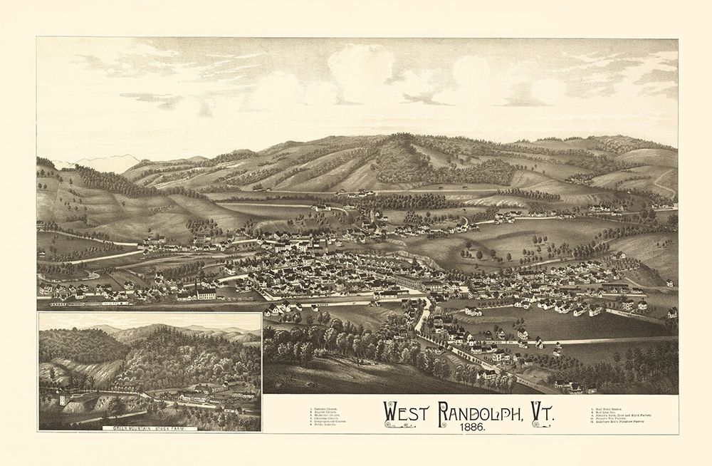 West Randolph Vermont - Burleigh 1886 art print by Burleigh for $57.95 CAD