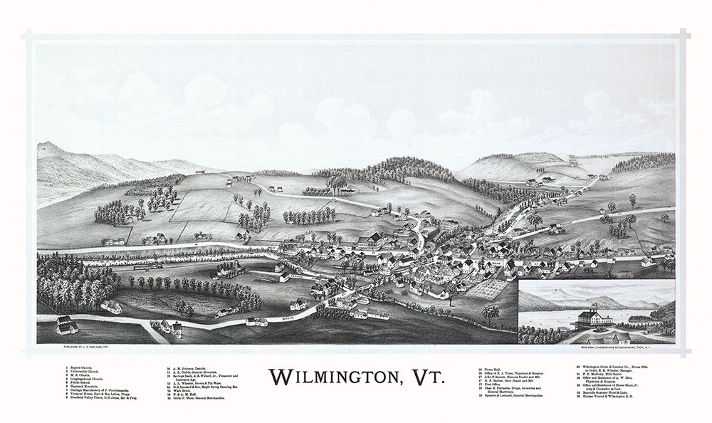 Wilmington Vermont - Burleigh 1891 art print by Burleigh for $57.95 CAD