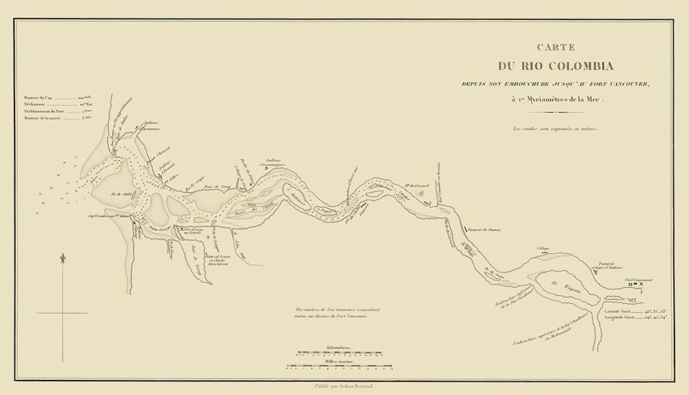 Columbia River, Oregon, Washington - Bertrand 1844 art print by Bertrand for $57.95 CAD