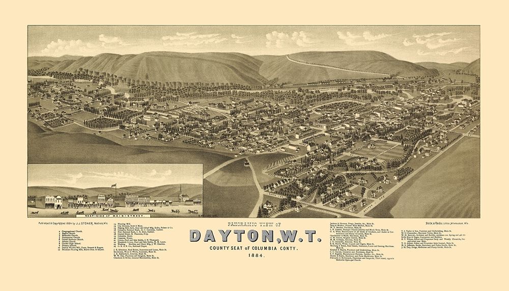 Dayton Washington - Stoner 1884 art print by Stoner for $57.95 CAD