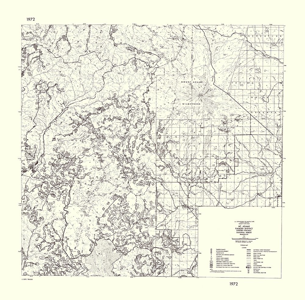 Mt Adams Washington - USDA 1972 art print by USDA for $57.95 CAD