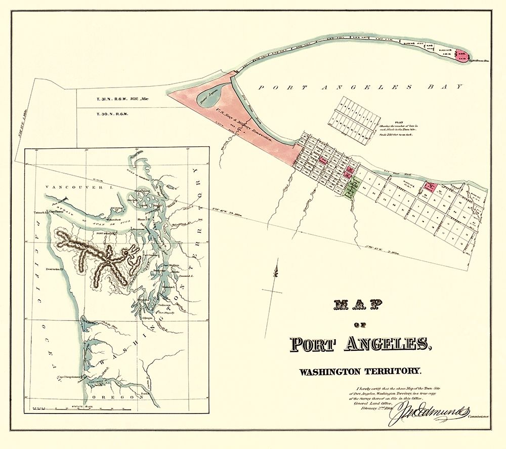 Port Angeles Washington - Ware 1891 art print by Ware for $57.95 CAD