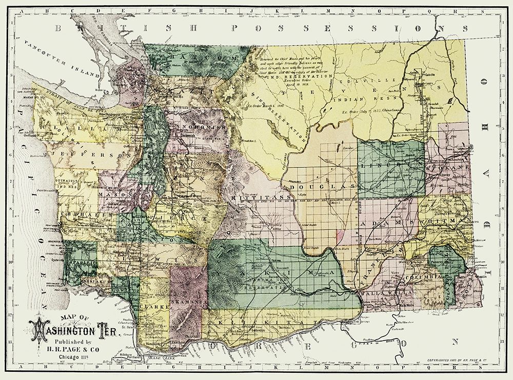 Washington Territory - Olympia - Page 1886 art print by Page for $57.95 CAD