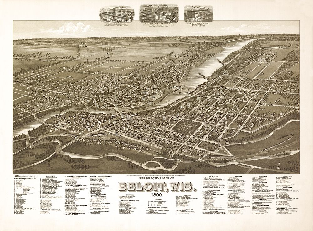 Beloit Wisconsin - American Pub Co 1890  art print by American Pub Co for $57.95 CAD