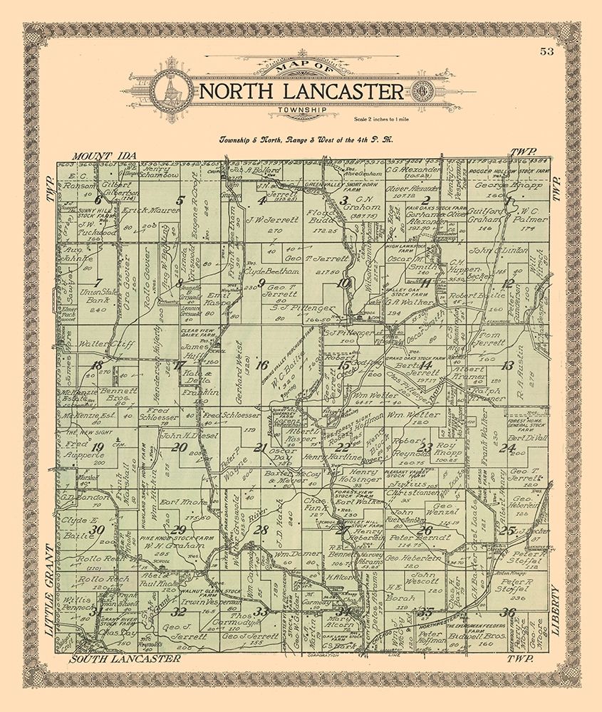North Lancaster  Wisconsin - Ogle 1918 art print by Ogle for $57.95 CAD