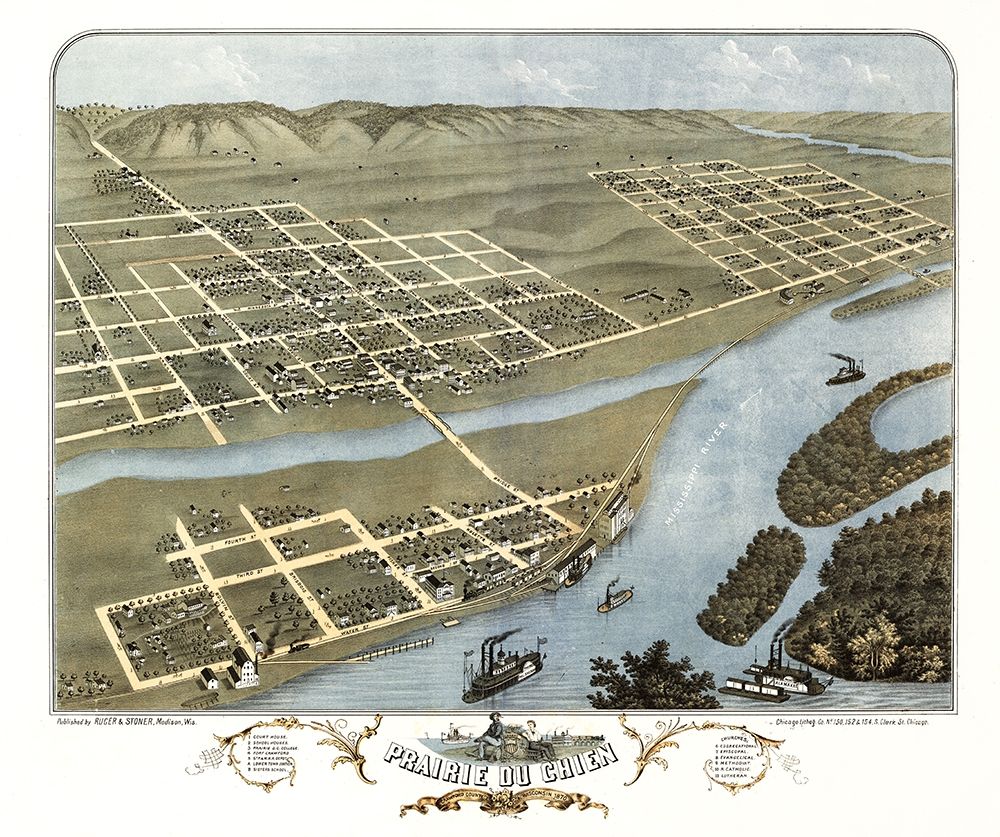 Prairie Du Chien Wisconsin - Ruger 1870 art print by Ruger for $57.95 CAD