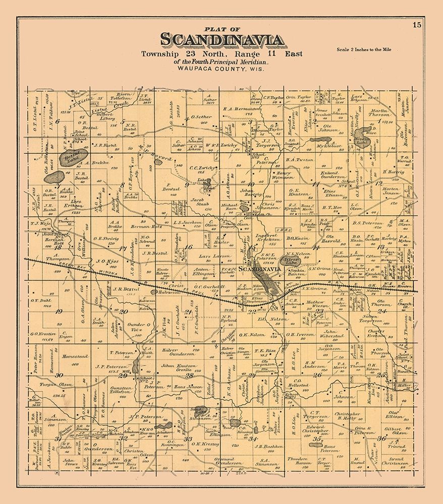 Scandinavia City  Wisconsin - Foote 1889 art print by Foote for $57.95 CAD