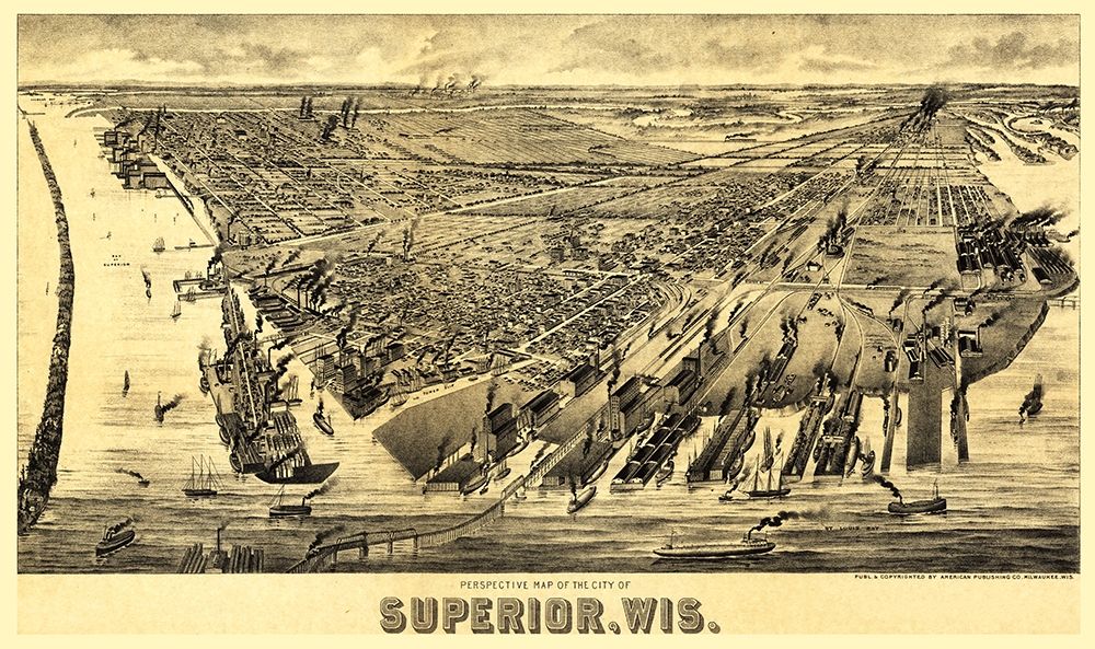 Superior Wisconsin - American Pub Co 1893  art print by American Pub Co for $57.95 CAD
