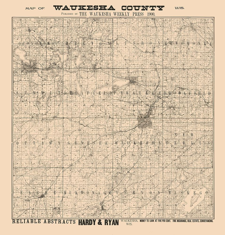 Waukesha County Wisconsin - Hardy 1900  art print by Hardy for $57.95 CAD