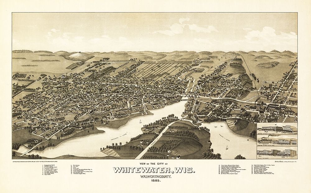 Whitewater Wisconsin - Norris 1855  art print by Norris for $57.95 CAD