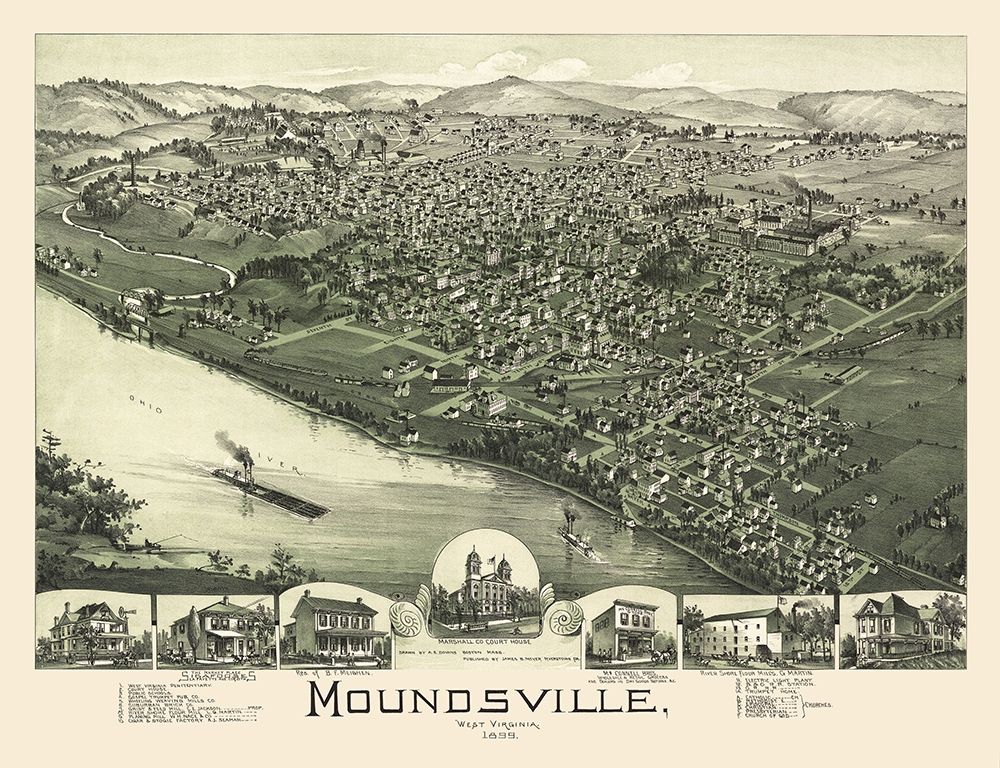Moundsville West Virginia - Moyer 1899 art print by Moyer for $57.95 CAD