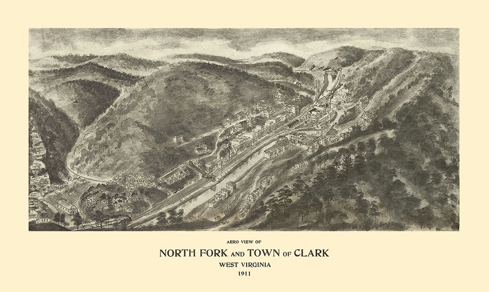 North Fork  Clark West Virginia - Fowler 1911 art print by Fowler for $57.95 CAD