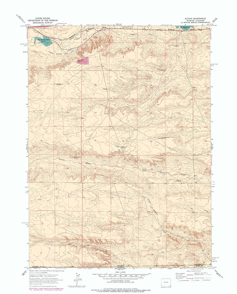 Altvan Wyoming Quad - USGS 1963 art print by USGS for $57.95 CAD
