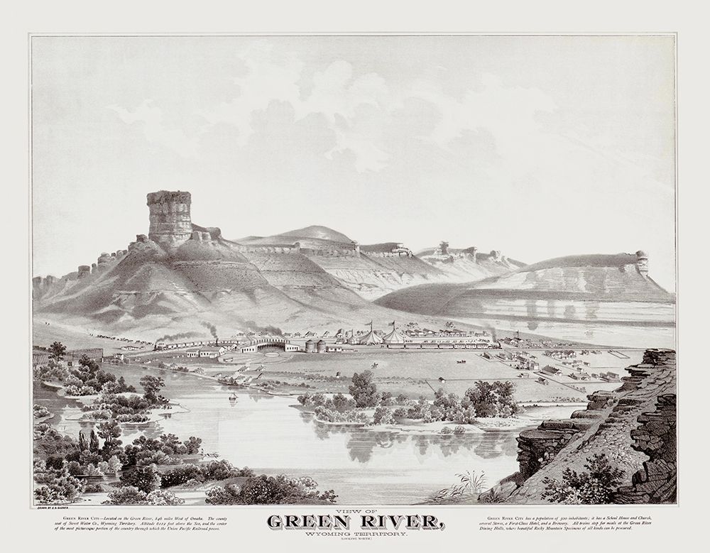 Green River Wyoming - Glover 1875 art print by Glover for $57.95 CAD