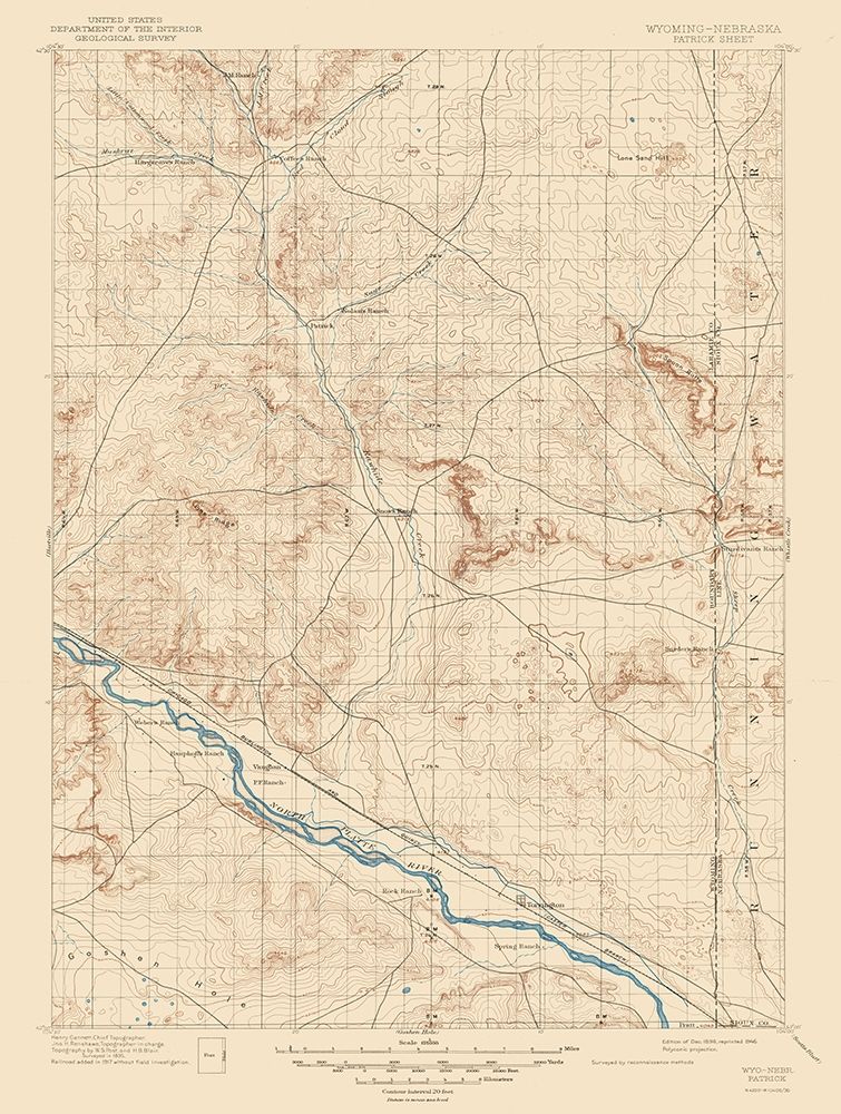 Patrick Wyoming Sheet - USGS 1946 art print by USGS for $57.95 CAD