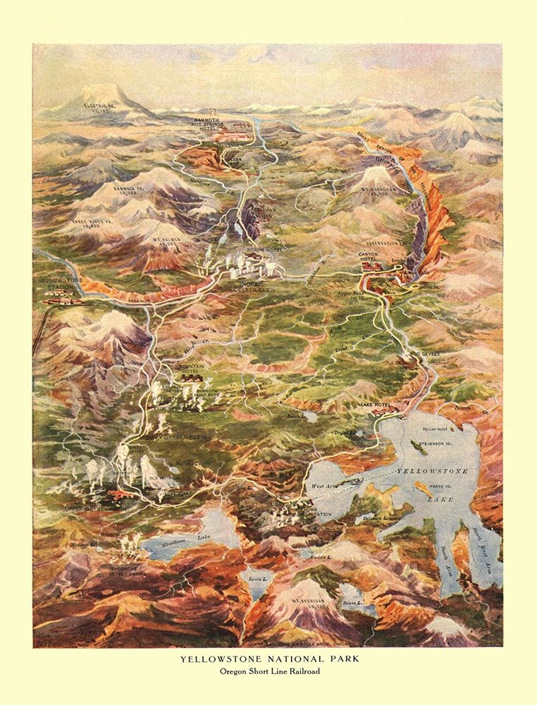 Yellowstone Park Short Line Railroad Wyoming art print by Poole for $57.95 CAD