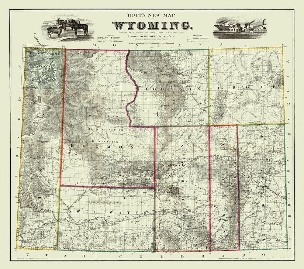 Wyoming - Holt 1883 art print by Holt for $57.95 CAD