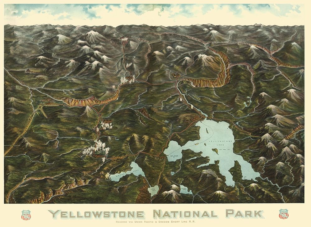Yellowstone Park Union Pacific Wyoming art print by Union Pacific Railroad for $57.95 CAD
