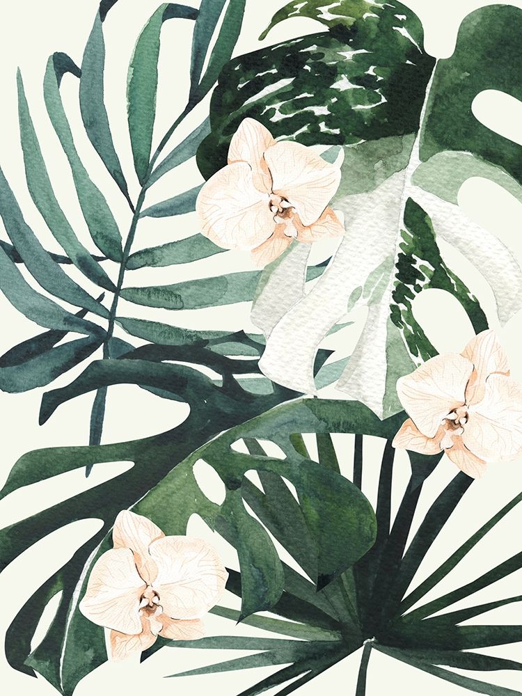 Tropical Leaves Green I Poster art print by Urban Road for $57.95 CAD