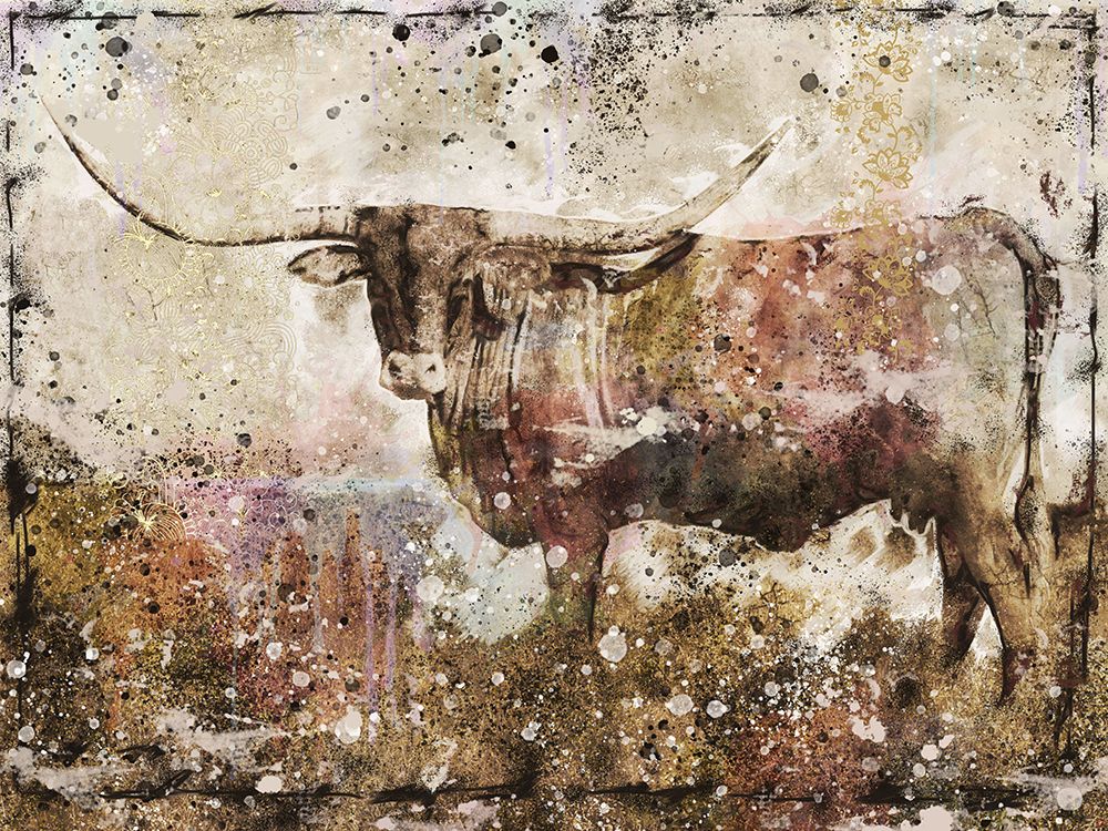 Long Horn taupe art print by Marta Wiley for $57.95 CAD