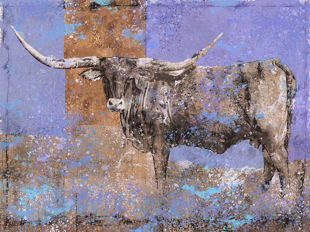 Long Horn Dark Blue art print by Marta Wiley for $57.95 CAD