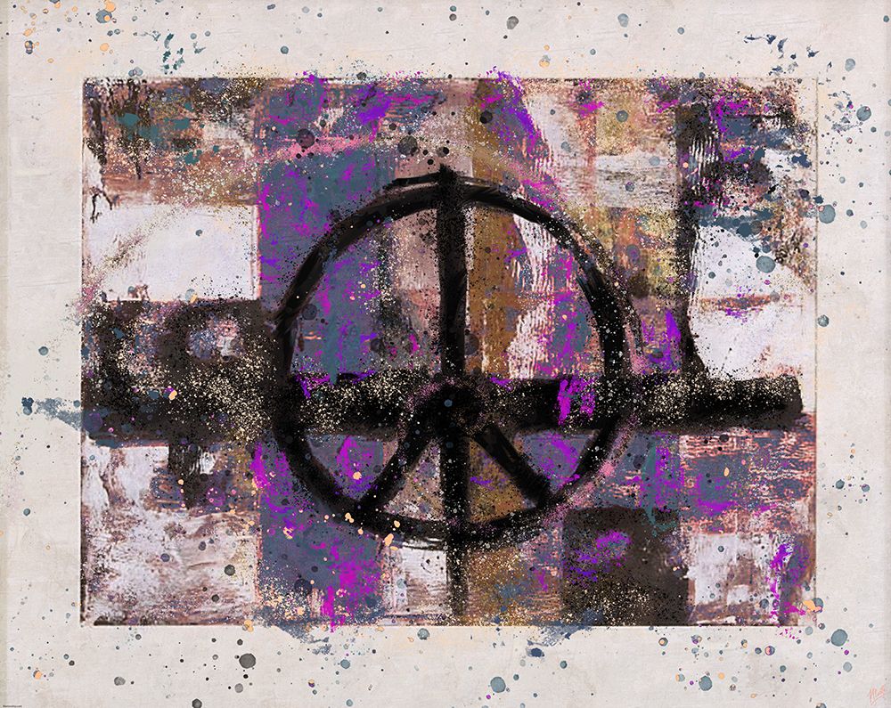 PEACE Dark purple art print by Marta Wiley for $57.95 CAD