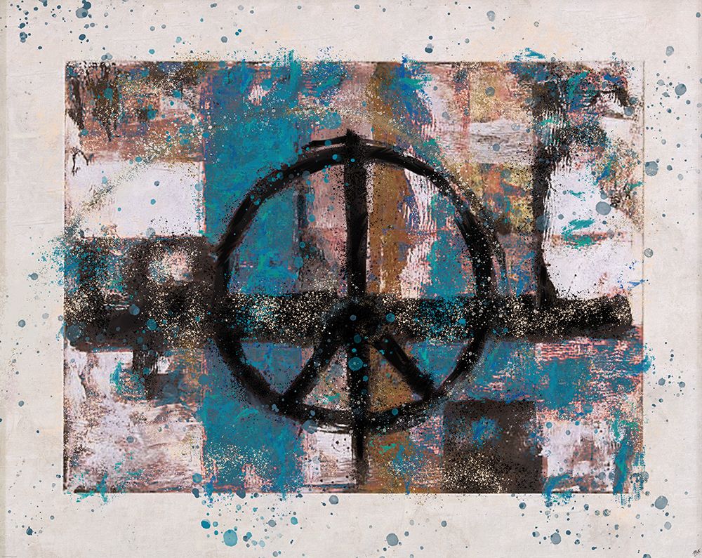 Teal PEACE art print by Marta Wiley for $57.95 CAD