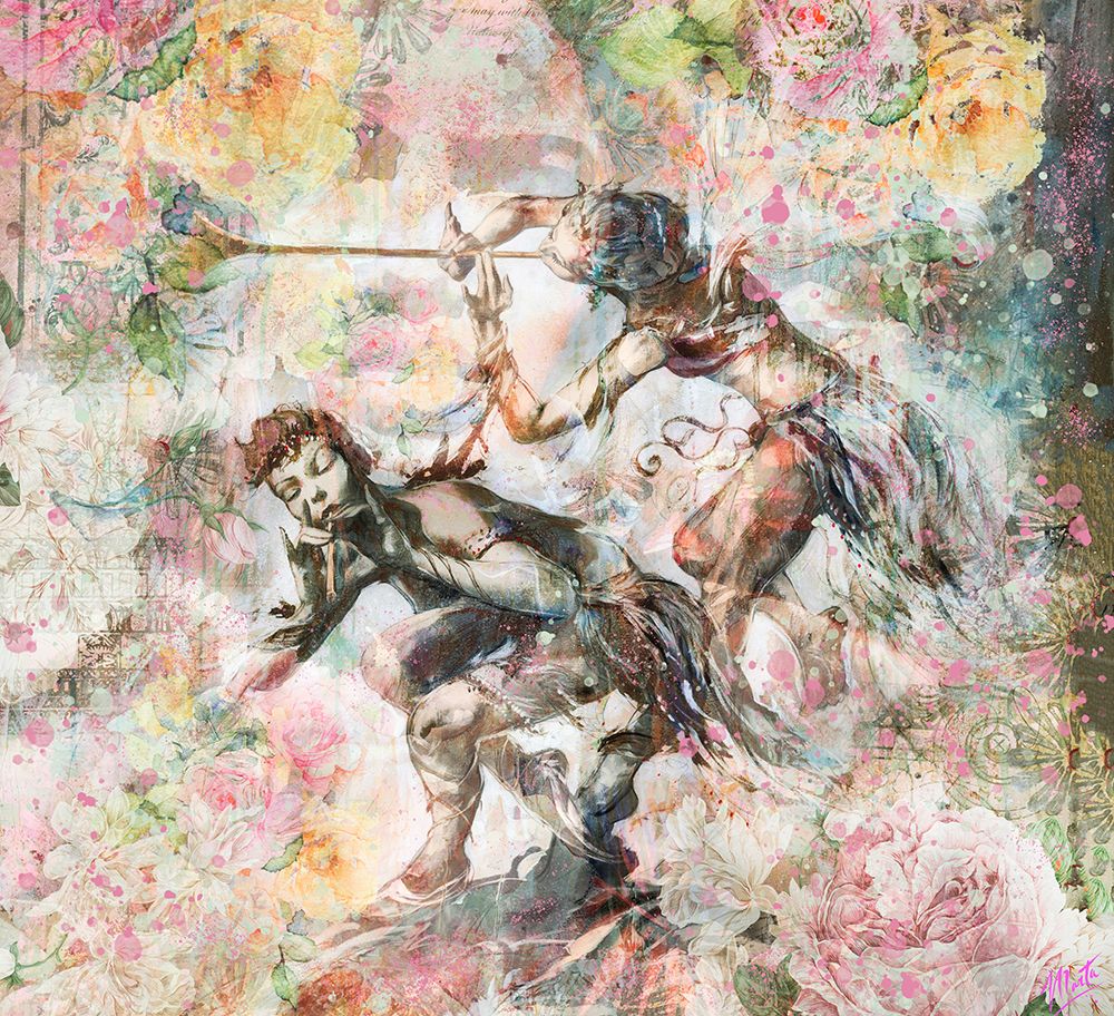 Floral Flute Player IV art print by Marta Wiley for $57.95 CAD
