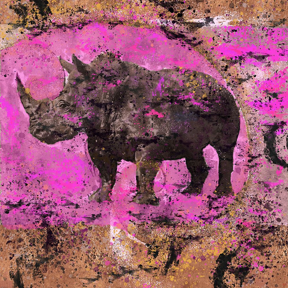 Fibonacci Pink Rhino  art print by Marta Wiley for $57.95 CAD