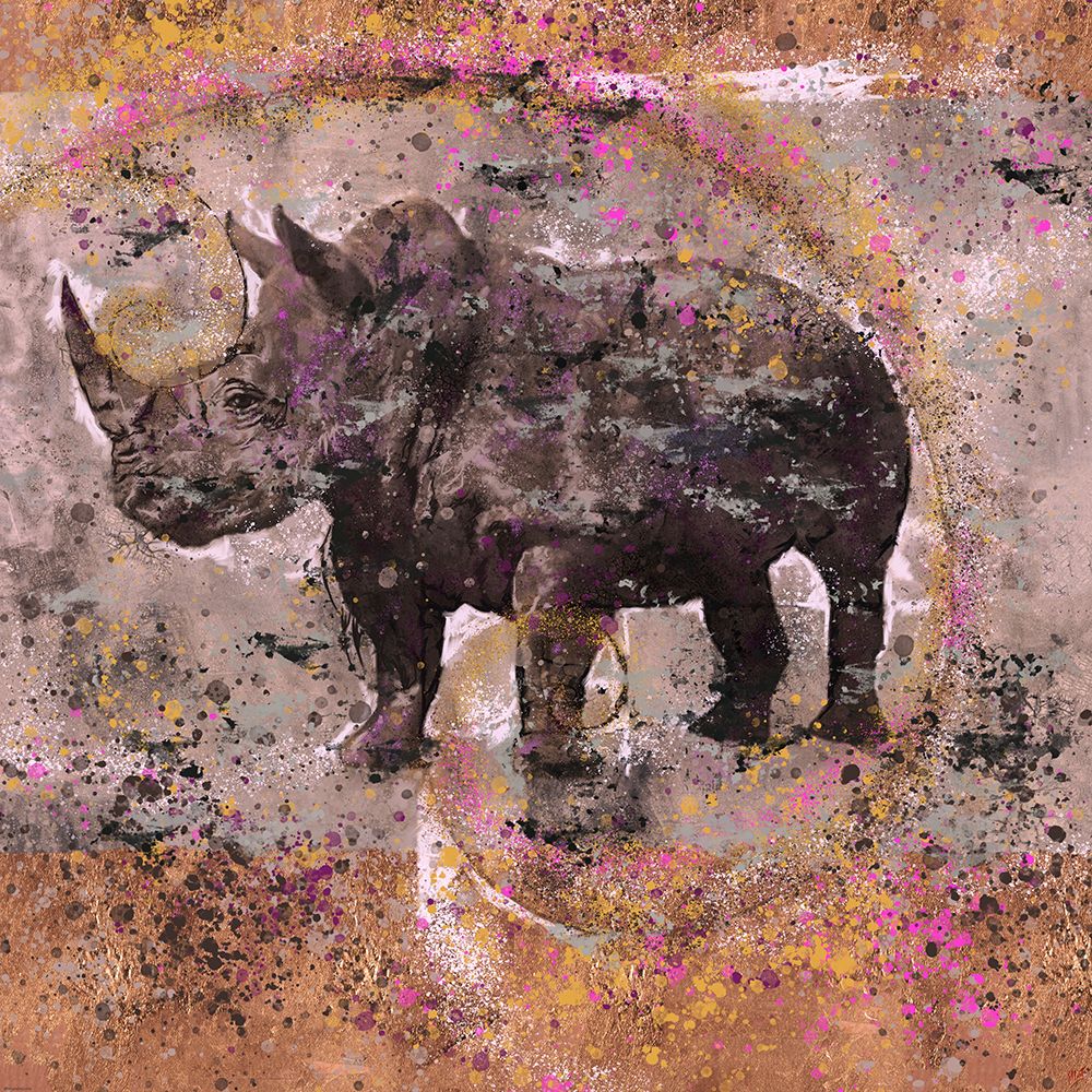 Fibonacci Sepia Rhino art print by Marta Wiley for $57.95 CAD