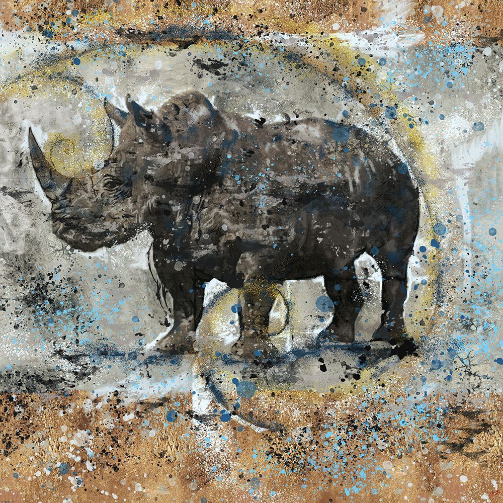 FibonacciBlue Rhino  art print by Marta Wiley for $57.95 CAD