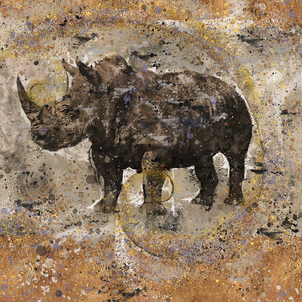 Fibonacci Ocher Rhino  art print by Marta Wiley for $57.95 CAD