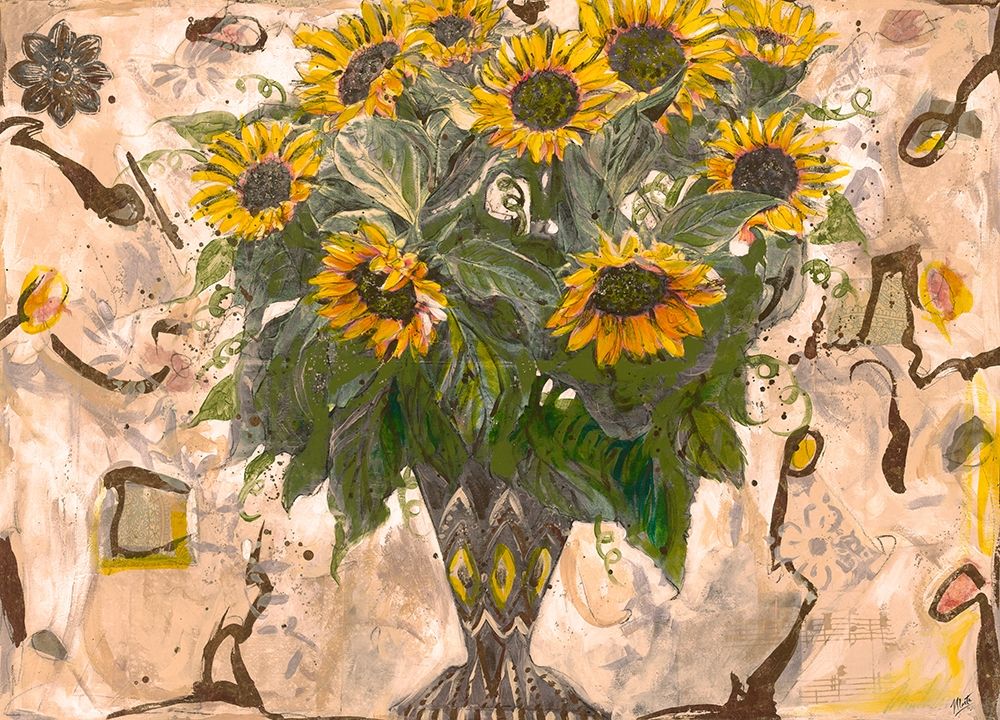 Yellow Floral Sepia art print by Marta Wiley for $57.95 CAD