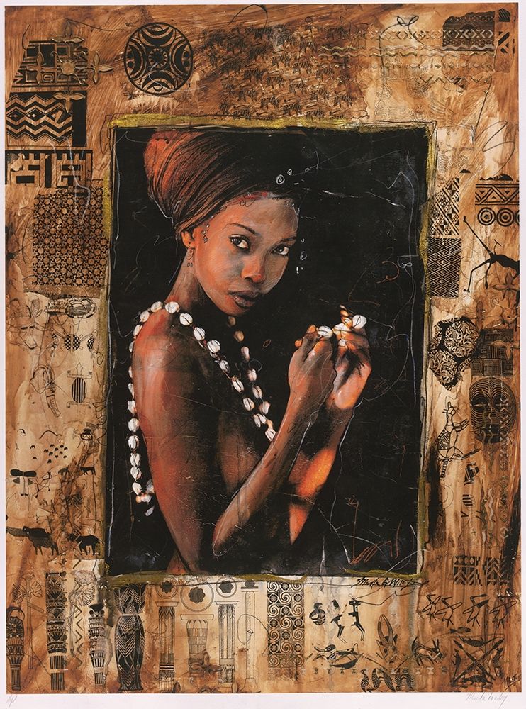 Sepia and Golden African art print by Marta Wiley for $57.95 CAD