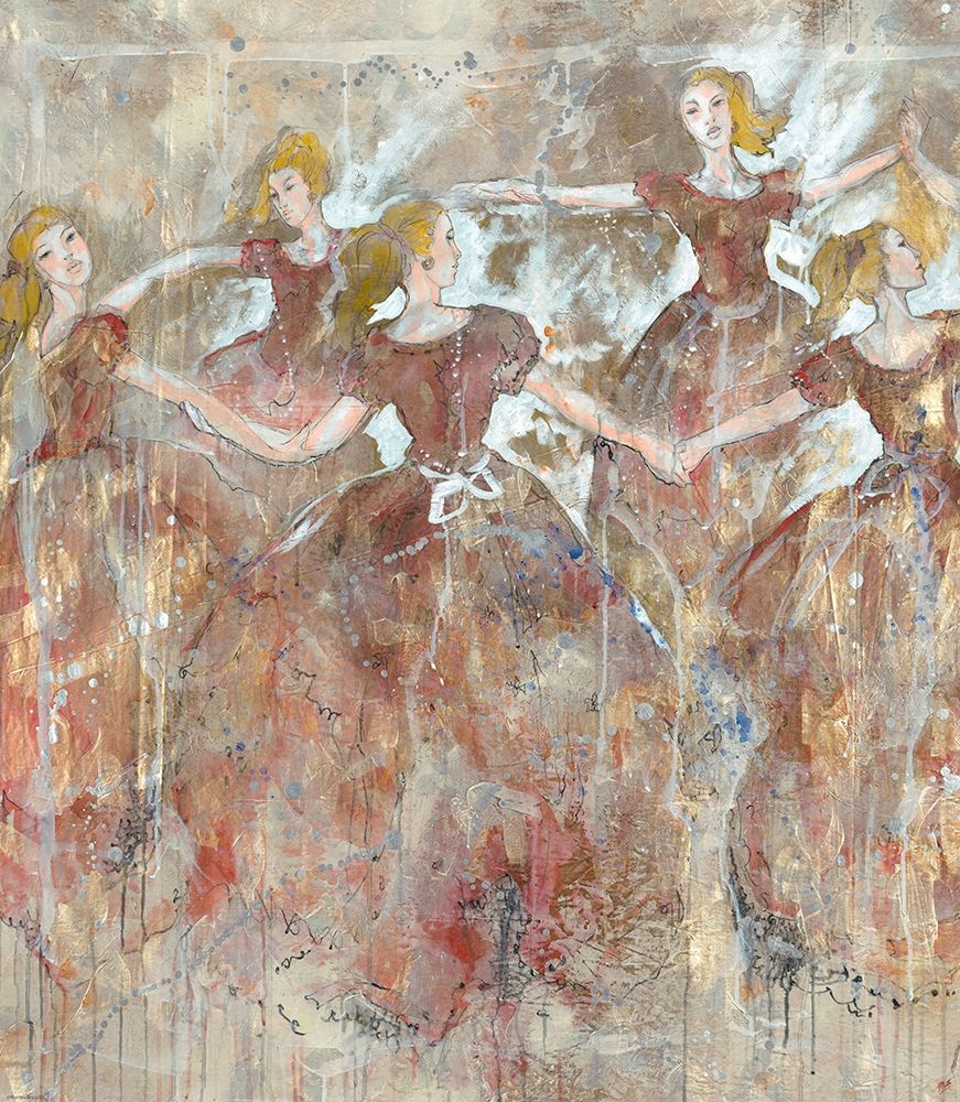 Dancers in red vertical art print by Marta Wiley for $57.95 CAD