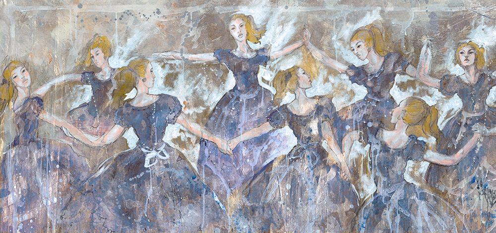 Dancer In Blue Small Horizonal beige art print by Marta Wiley for $57.95 CAD