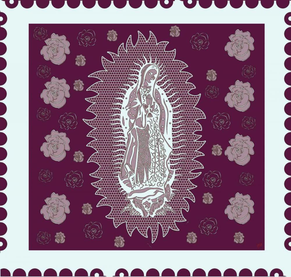 Virgin Mary Burgandy art print by Marta Wiley for $57.95 CAD